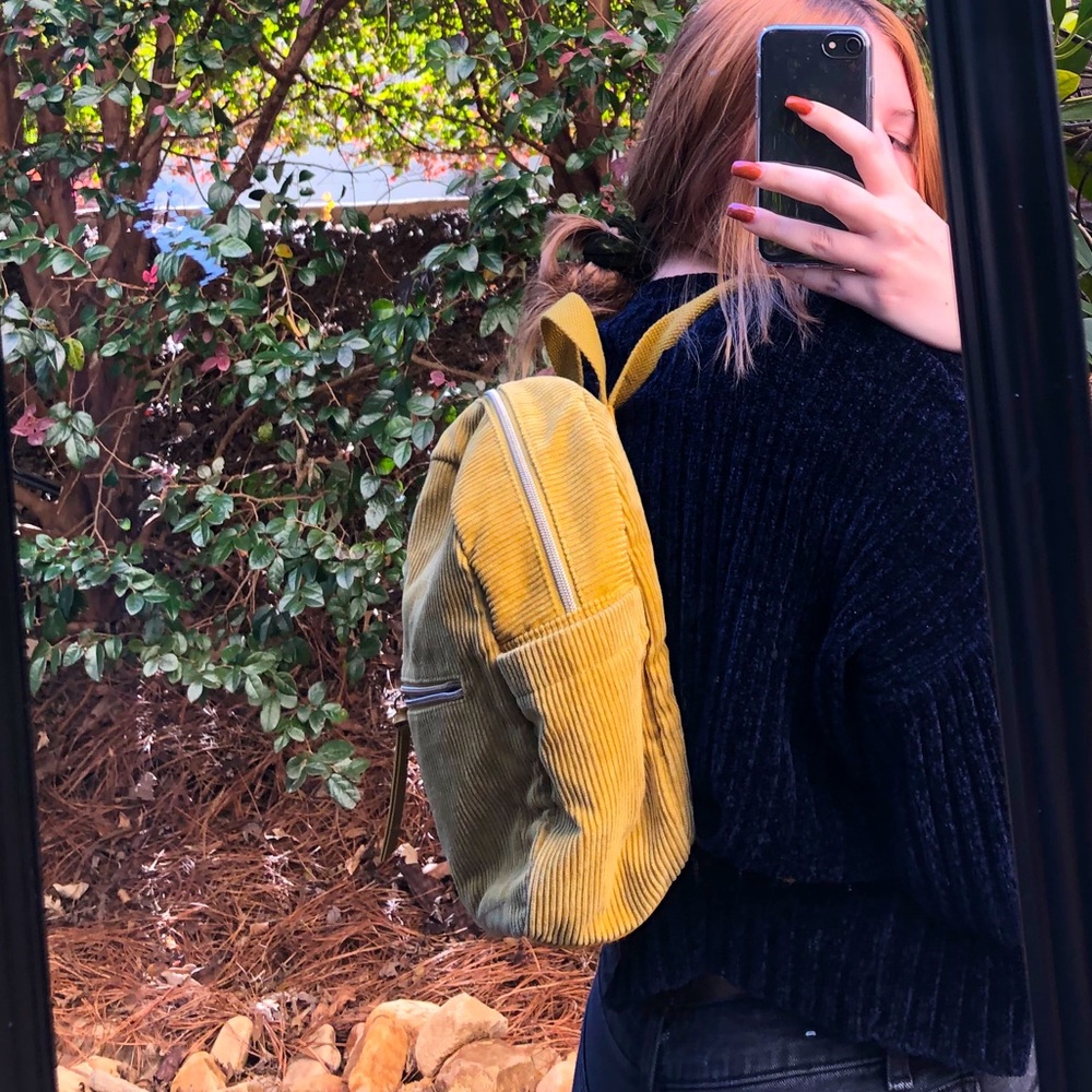 Yellow corduroy bag